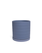 Chive Virago A large blue grey porcelain pot with drainage hole and detachable saucer.