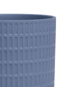 Close-up of the Chive Virago A small blue grey porcelain pot showing the color and textured finish.