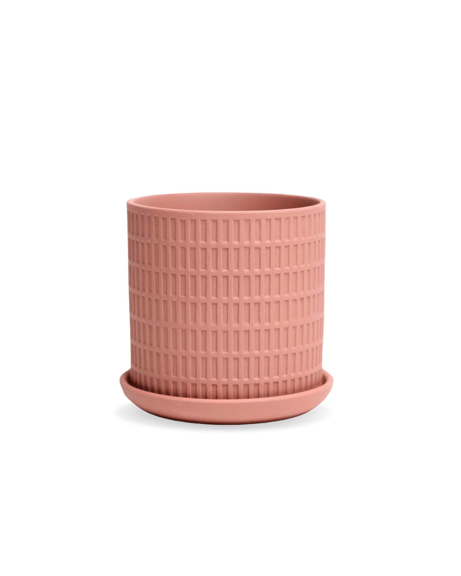 Chive Virago A medium clay terracotta porcelain pot with drainage and detachable saucer.
