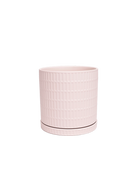 Chive Virago A large soft pink textured porcelain pot with drainage hole and detachable saucer.