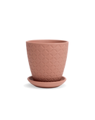 Chive Virago B medium clay terracotta porcelain pot with drainage and detachable saucer.