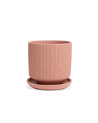 Chive Virago C medium clay terracotta porcelain pot with drainage and detachable saucer.