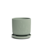 Chive Virago C medium olive porcelain pot with drainage hole and detachable saucer.