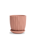 Chive Virago E small clay terracotta porcelain pot with drainage hole and detachable saucer.