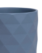 Close-up of the Chive Virago F medium blue grey porcelain pot showing the color and diamond-shaped textured finish.