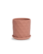 Chive Virago F small clay terracotta porcelain pot with drainage hole and detachable saucer.