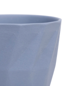 Close-up of the Chive Virago G medium blue grey porcelain pot showing the color and geometric texture.