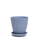 Chive Virago G small blue grey porcelain pot with drainage hole and detachable saucer.