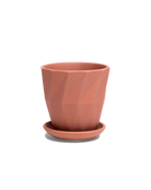 Chive Virago G small clay terracotta porcelain pot with drainage hole and detachable saucer.