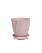 Chive Virago F small soft pink porcelain pot with drainage hole and detachable saucer.