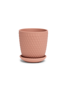 Chive Virago H small clay terracotta porcelain pot with drainage hole and detachable saucer.