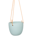 Chive Virago B peacock green ceramic  hanging planter with no drainage.