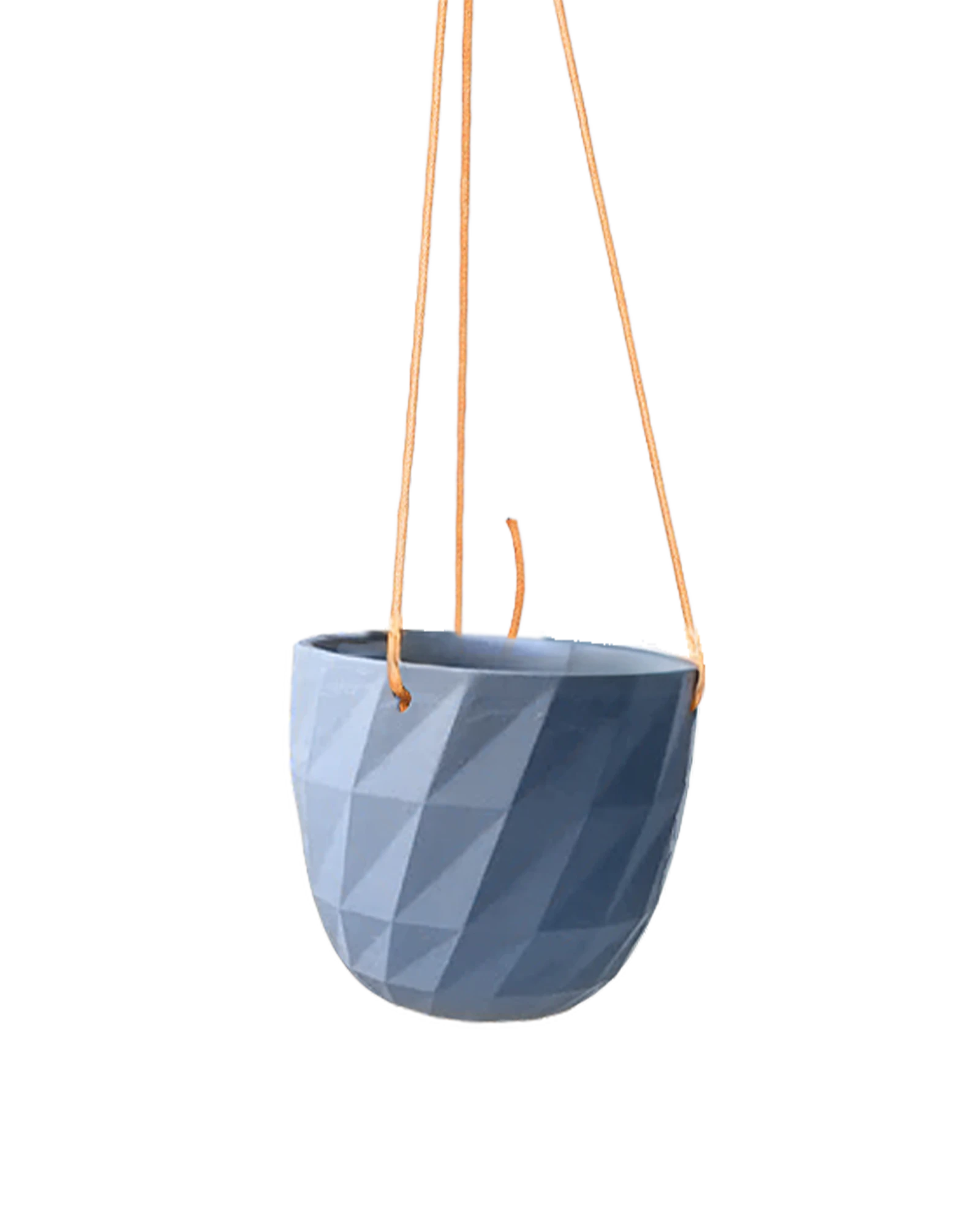 Chive Virago E blue grey ceramic  hanging planter with no drainage.