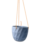 Chive Virago E blue grey ceramic  hanging planter with no drainage.