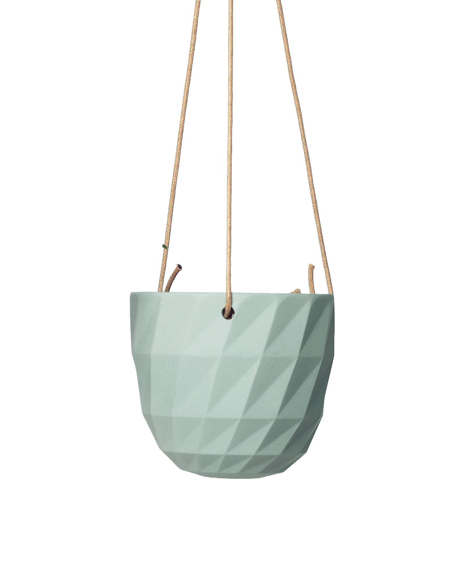 Chive Virago E peacock green ceramic  hanging planter with no drainage.