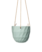 Chive Virago E peacock green ceramic  hanging planter with no drainage.