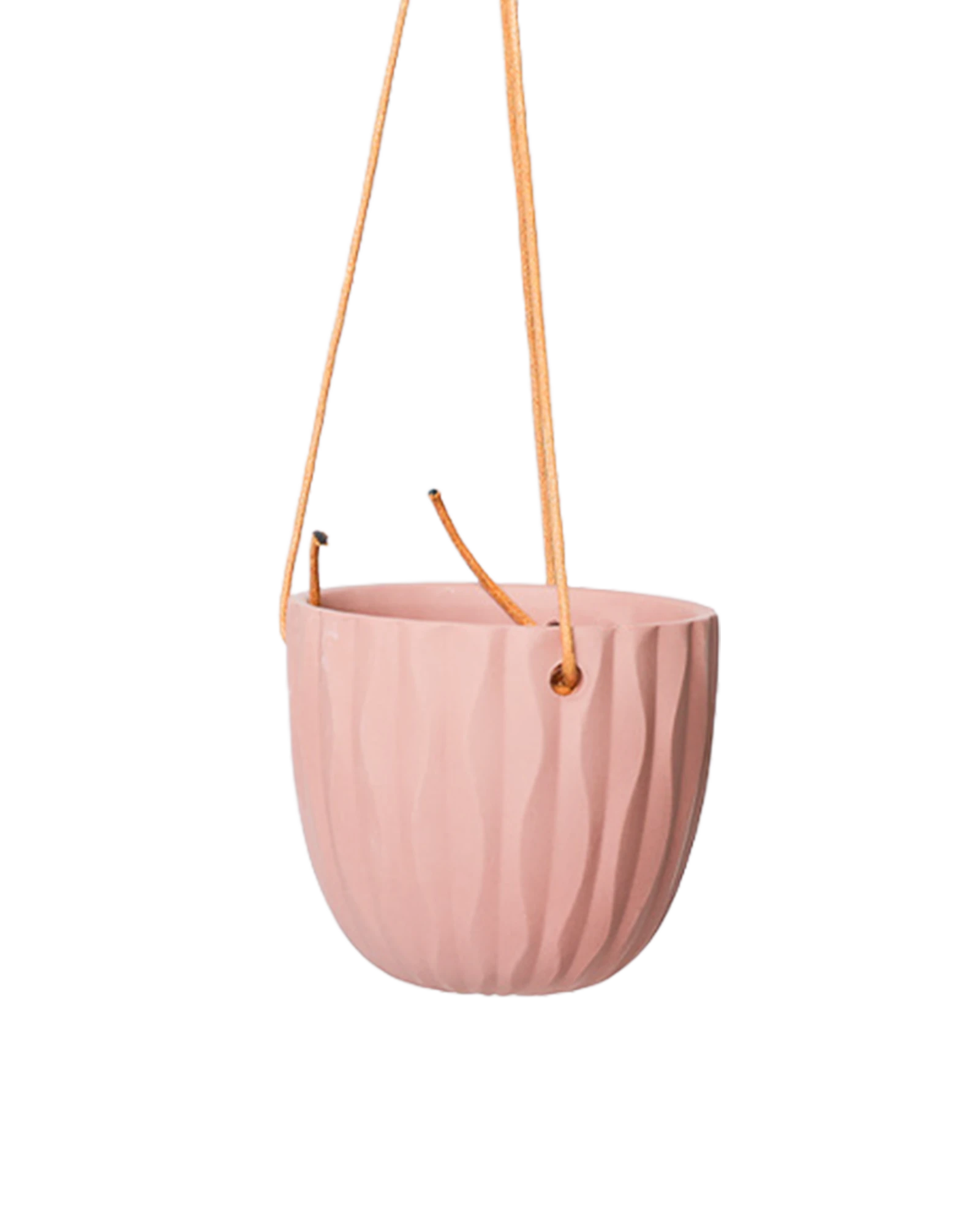 Chive Virago G clay terracotta ceramic hanging planter with no drainage.