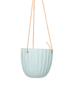 Chive Virago G peacock green ceramic   hanging planter with no drainage.