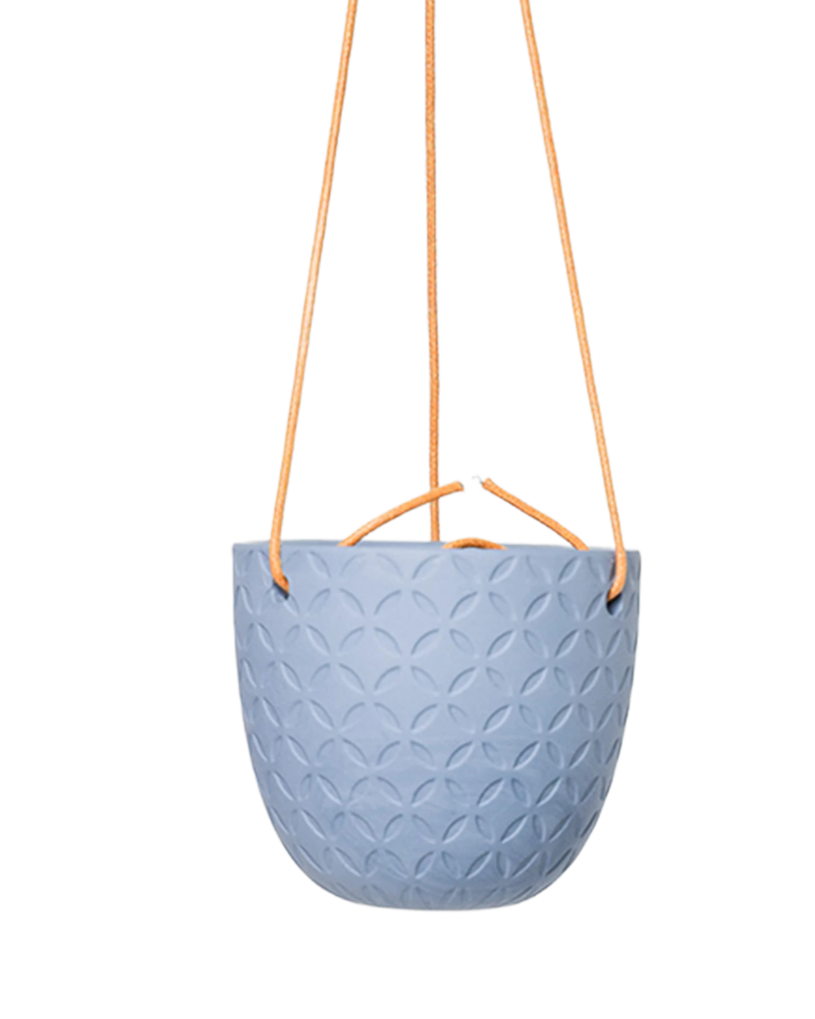 Chive Virago H blue grey ceramic hanging planter with no drainage.