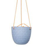 Chive Virago H blue grey ceramic hanging planter with no drainage.