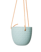 Chive Virago H peacock green ceramic  hanging planter with no drainage.