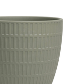 Close-up of the Chive Virago I large olive porcelain pot showing the textured finish.