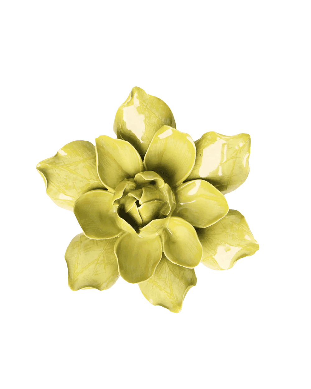Chartreuse Columbine ceramic wall flower — English Garden Collection — Chive Ceramics Studio