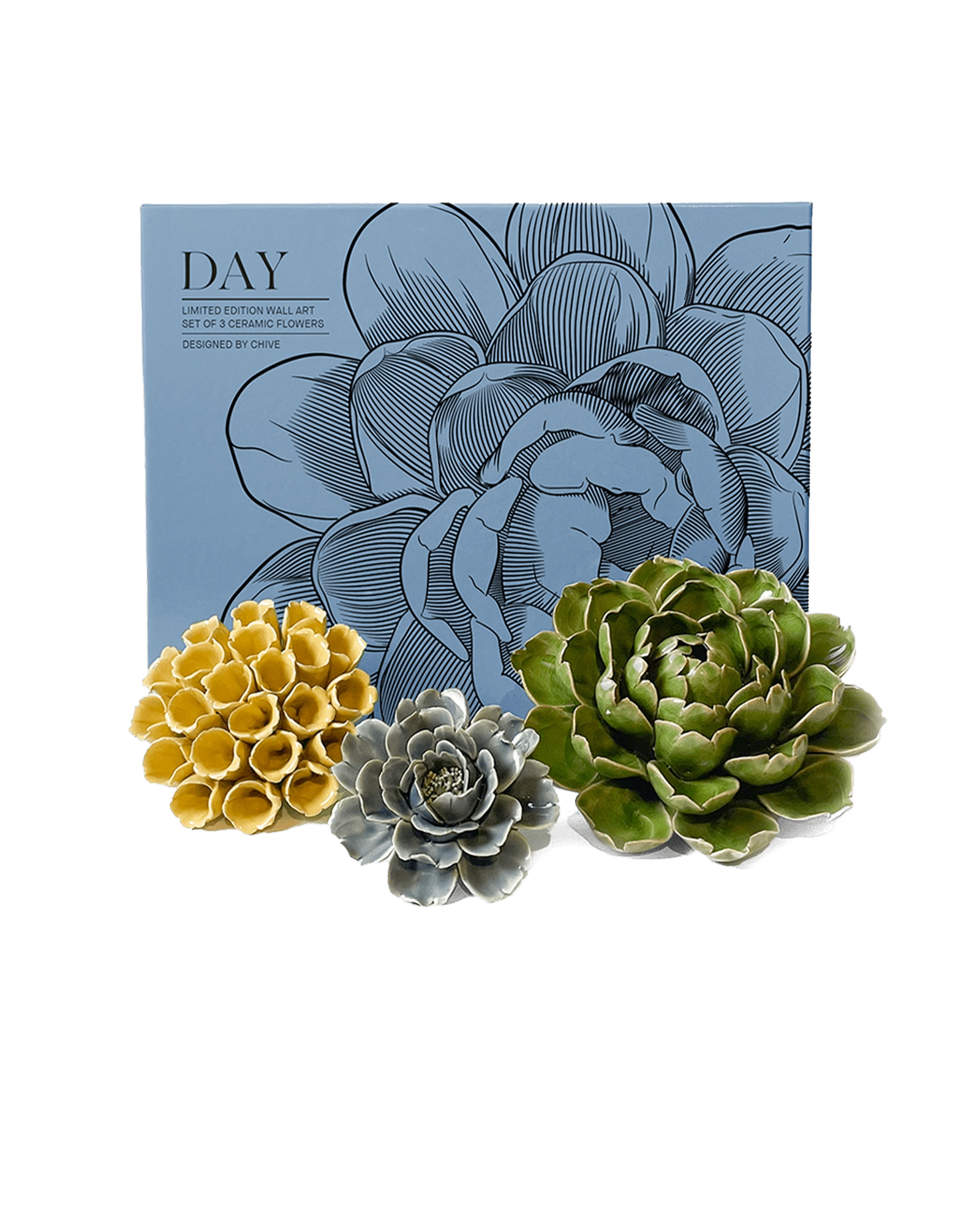 Day - Ceramic Flower Wall Art Box Set - handmade by Chive Studio Toronto