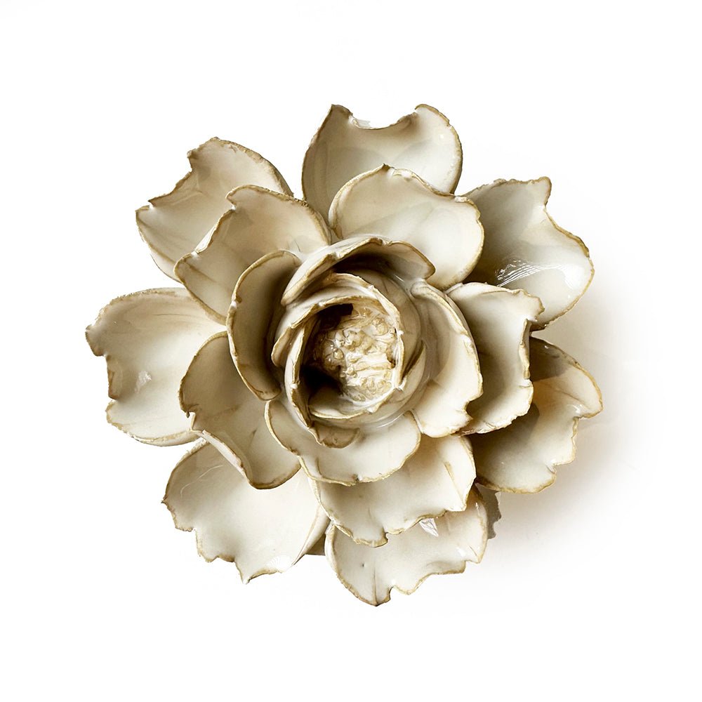 Ceramic Flowers With Keyhole For Hanging On Walls Ivory Collection - Chive Ceramics Studio - Ceramic Flowers - Chive US