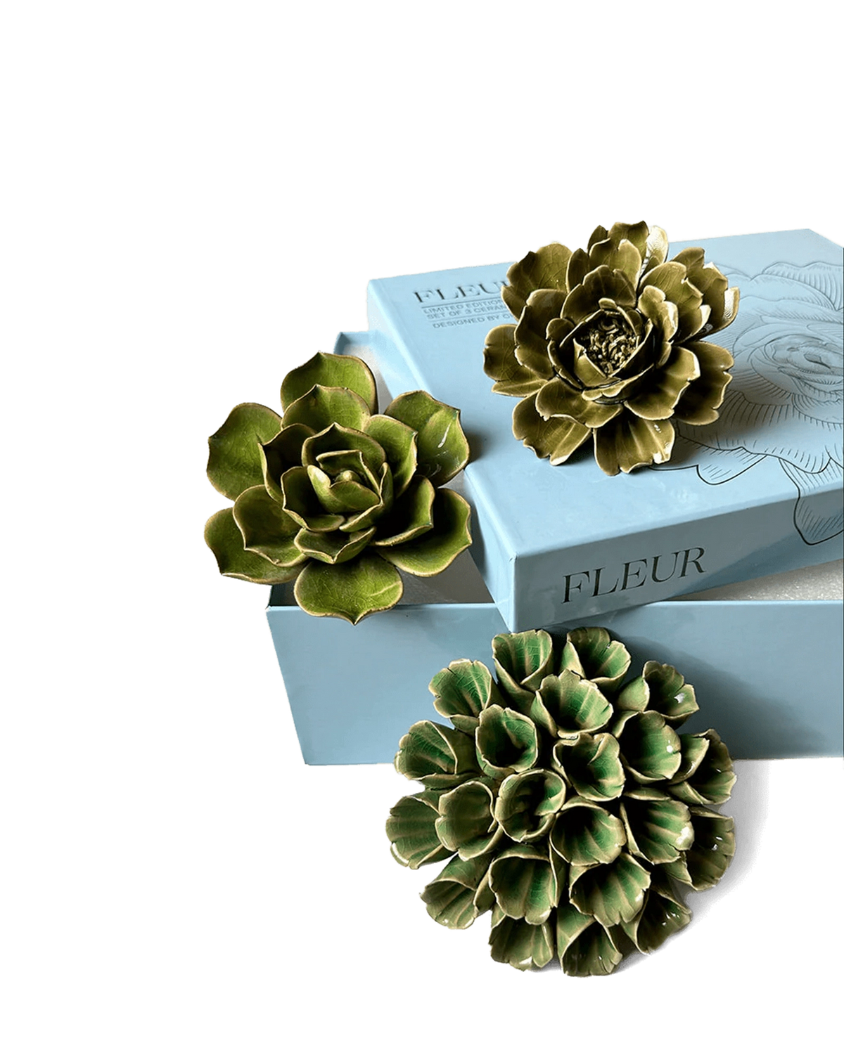 Set of 3 Wall Art — Ceramic Flower Box Sets | Chive