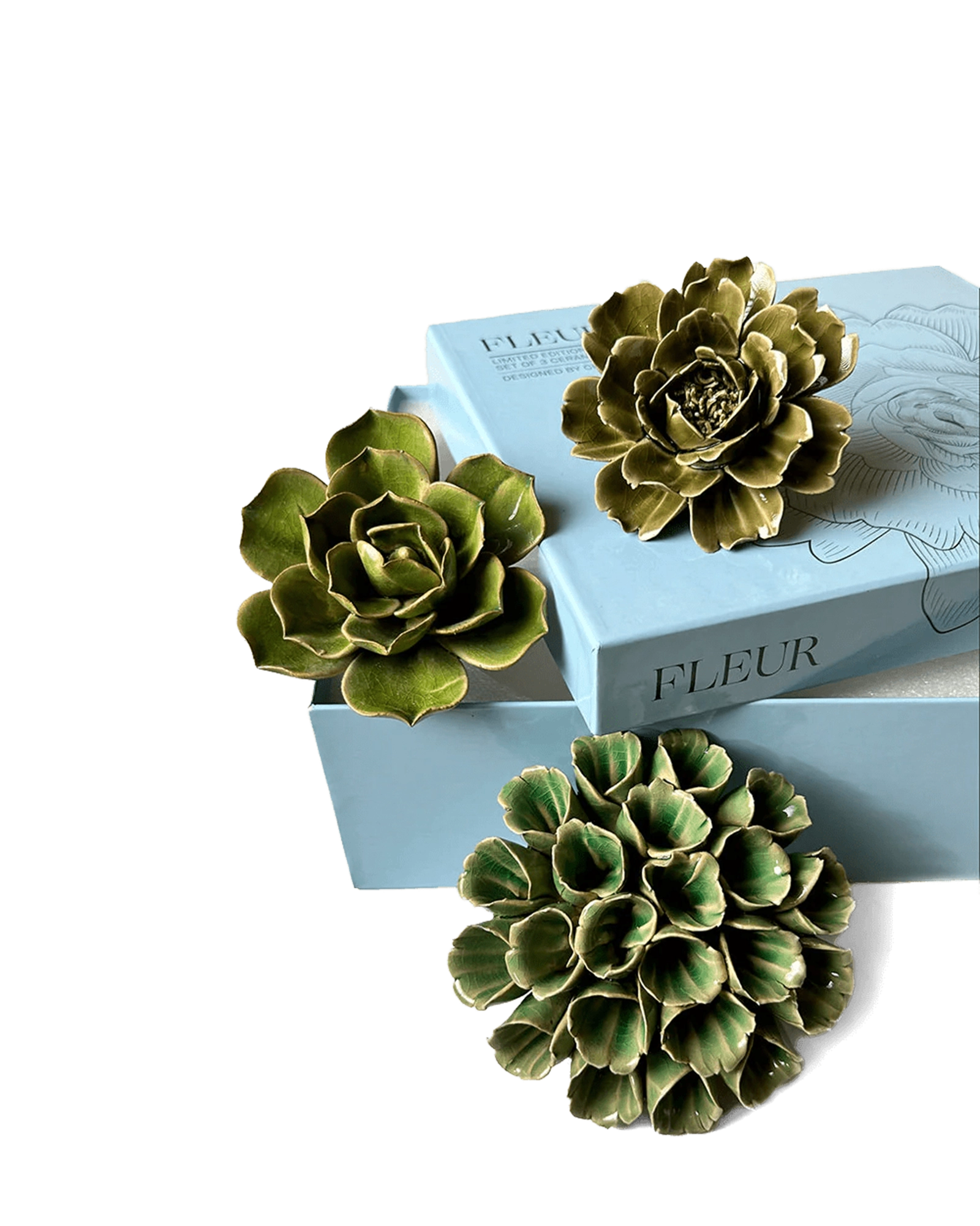 Fleur - Ceramic Flower Wall Art Box Set - handmade by Chive Studio Toronto