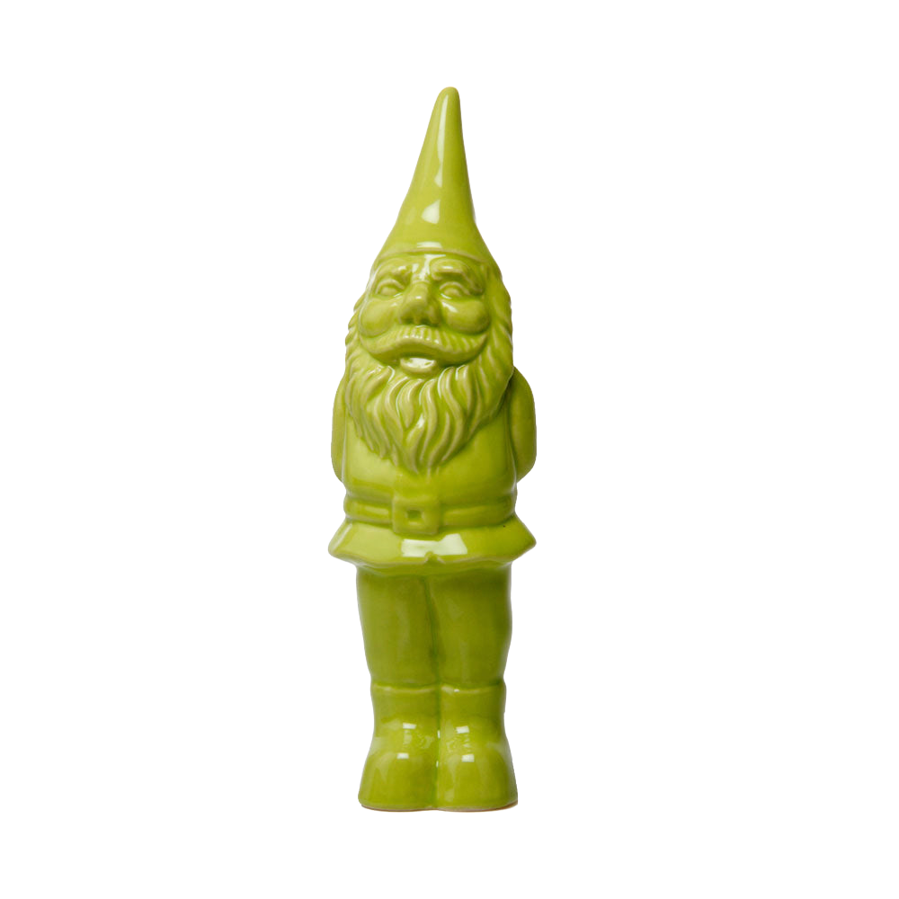 Green ceramic gnome figurine — handmade by Chive Studio Toronto