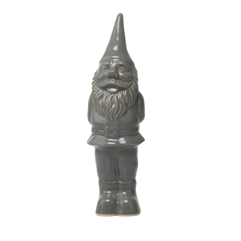 Grey ceramic gnome figurine — handmade by Chive Studio Toronto