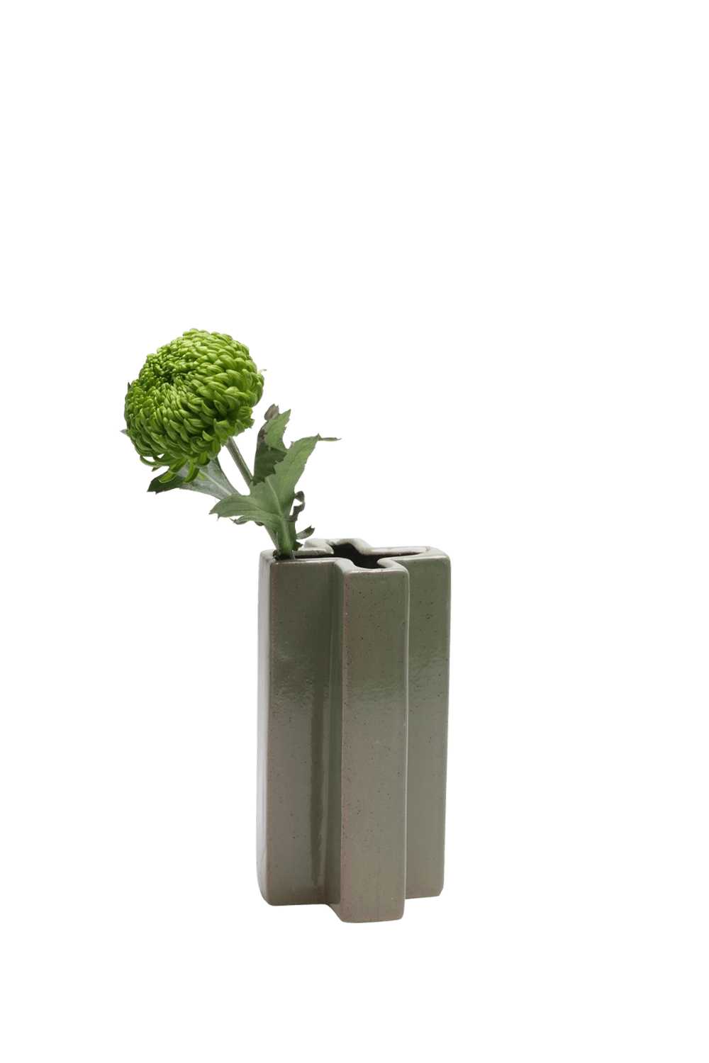 Green Ceramic Unique Flower Vase - Jargogle - handmade by Chive Studio Toronto