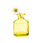 Chive Loft apothecary glass bud vase in yellow styled with a single white daisy bloom.