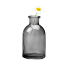 Chive Loft glass bud vase in smoke grey styled with a single white daisy bloom.