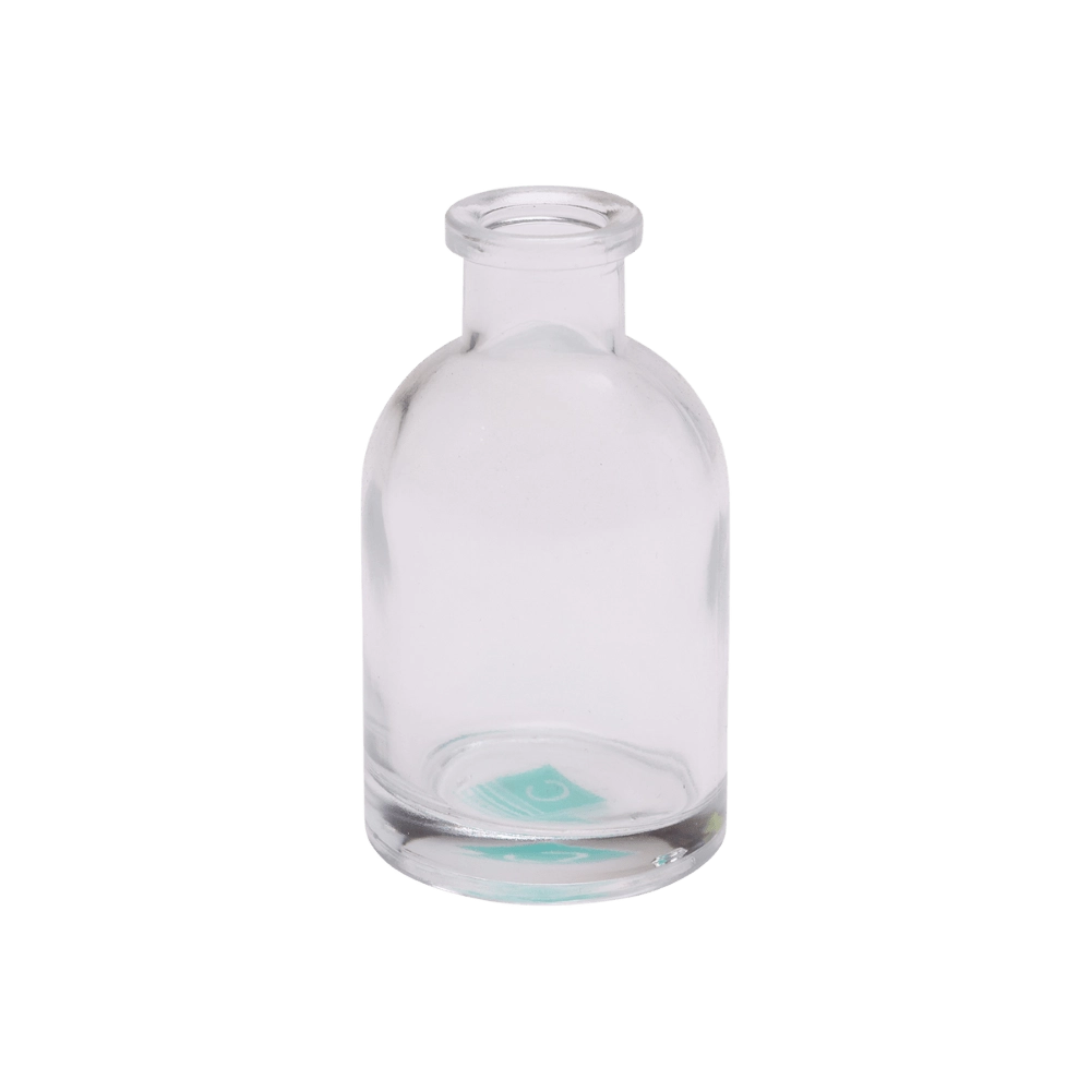 Chive Loft tall glass bud vase in clear glass, shown straight-on with a smooth glossy finish.
