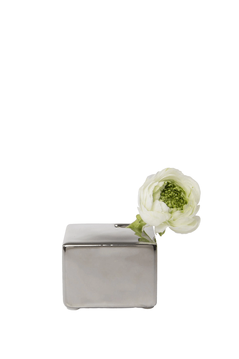 Grey Ceramic Flower Vase - Cube - handmade by Chive Studio Toronto