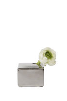 Grey Ceramic Flower Vase - Cube - handmade by Chive Studio Toronto