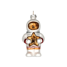 Chive glass astronaut ornament shown straight-on with a gold visor and red trim.