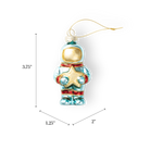 Chive glass astronaut ornament in blue holding a gold glitter star.