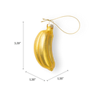 Chive glass banana ornament in yellow with an allover glitter finish.