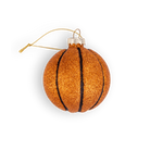 Chive glass basketball ornament in orange with an allover glitter texture.