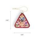 Chive glass billiard balls ornament in a numbered rack triangle design.