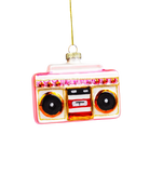 Chive glass boombox ornament showing its cassette deck front detail.