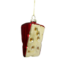Chive glass cheese wedge ornament dimensions showing small tabletop-friendly scale.