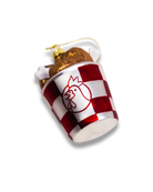 Chive glass chicken bucket ornament showing the checkered cup detail.