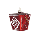 Chive glass takeout box ornament shown at an angle with "Thank You" and "Enjoy" text.