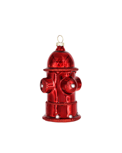 Fire Hydrant Ornament | Hand-Blown Glass | Chive