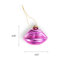 Chive glass lips ornament in glossy pink with a bold pucker shape.